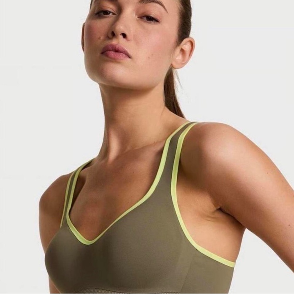 Victoria's Secret Olive Bralette with Lime Trim